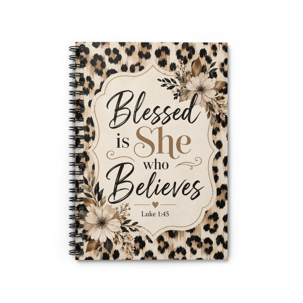 Blessed Is She - Leopard Spiral Notebook