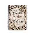 Blessed Is She - Leopard Spiral Notebook