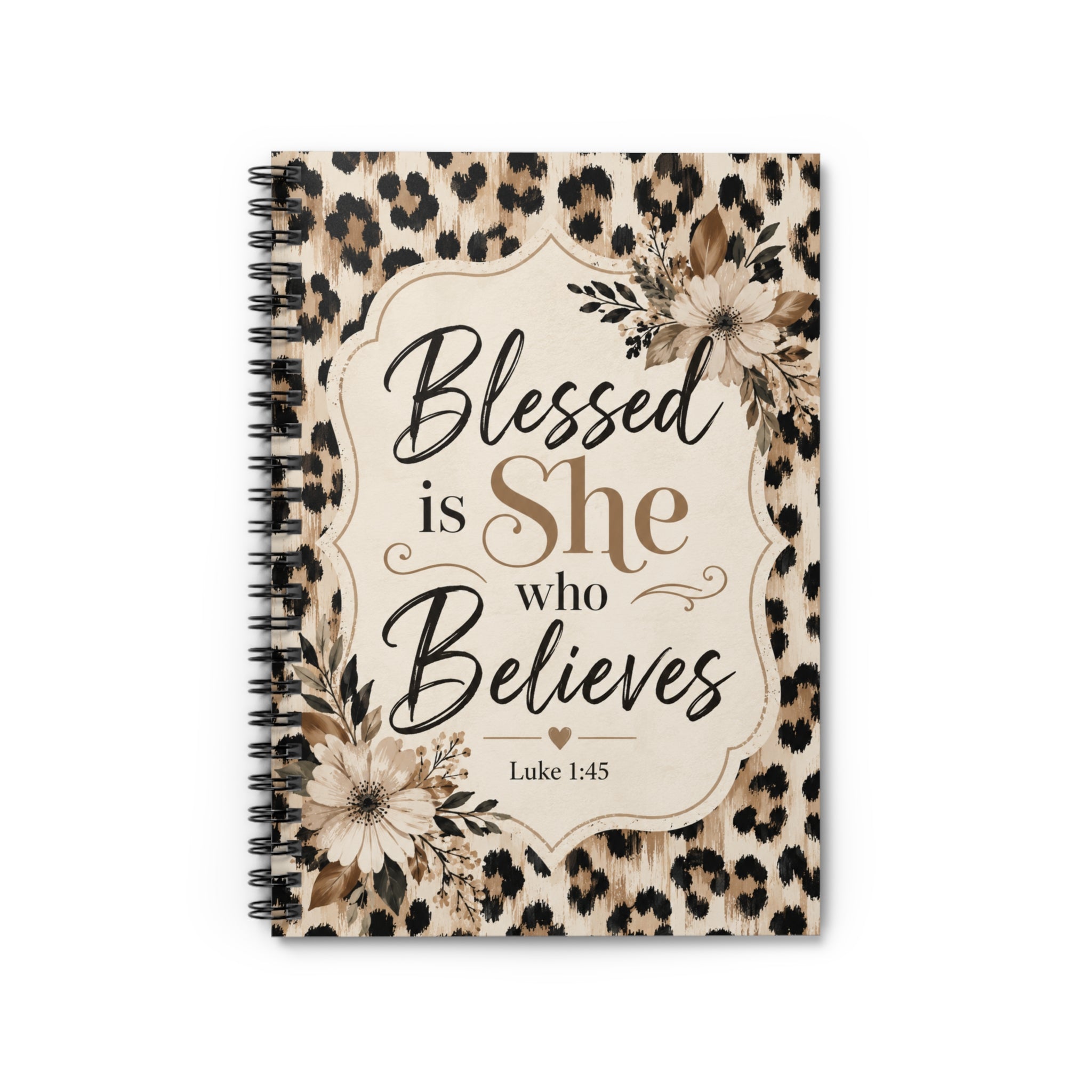 Blessed Is She - Leopard Spiral Notebook