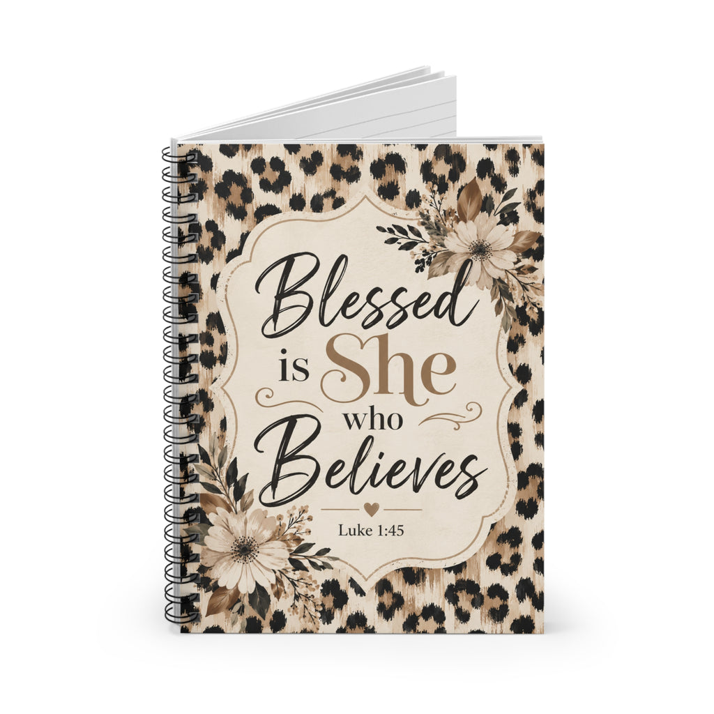 Blessed Is She - Leopard Spiral Notebook