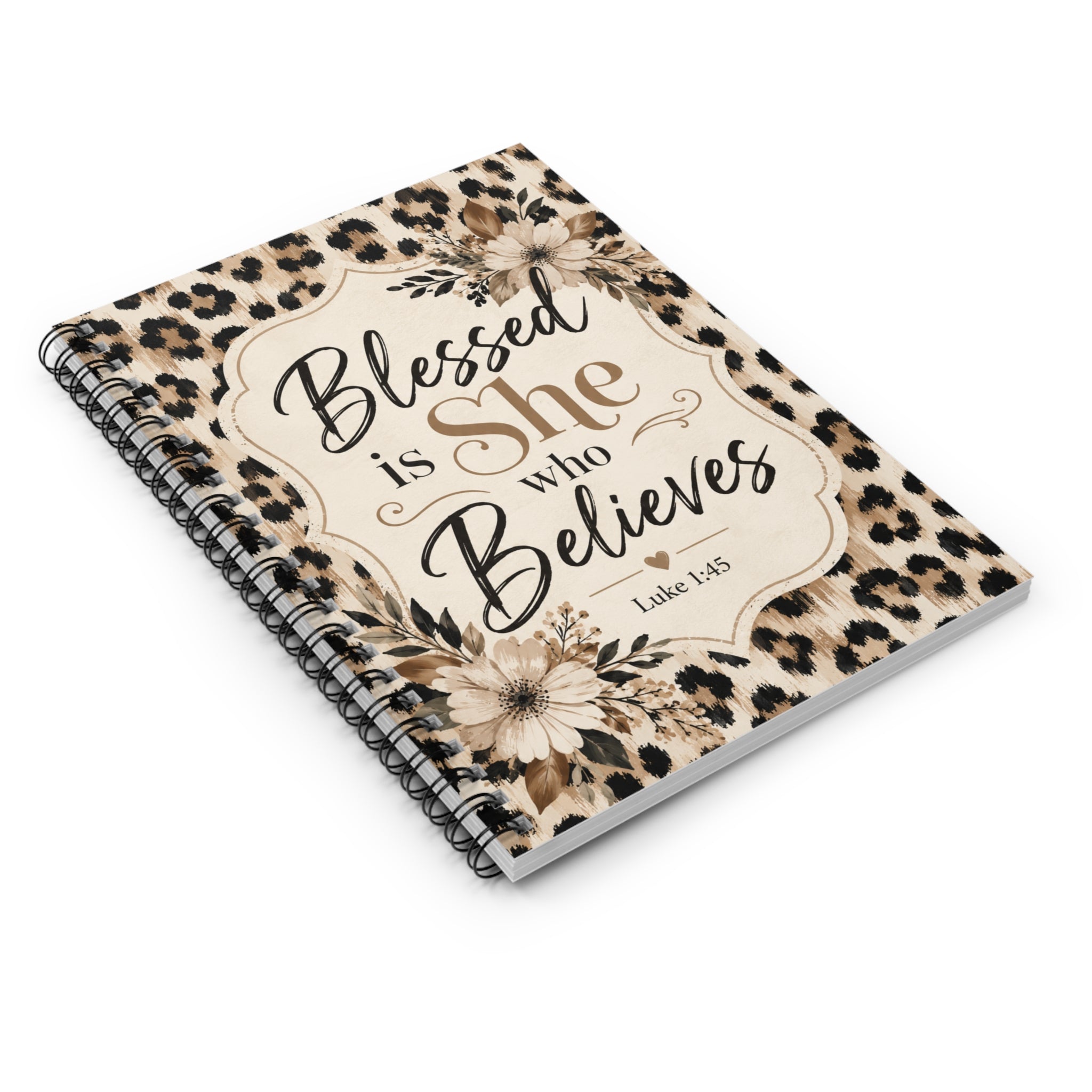 Blessed Is She - Leopard Spiral Notebook